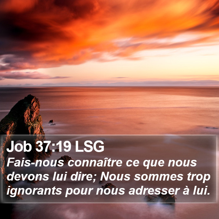 Job 37:19 LSG Bible Study