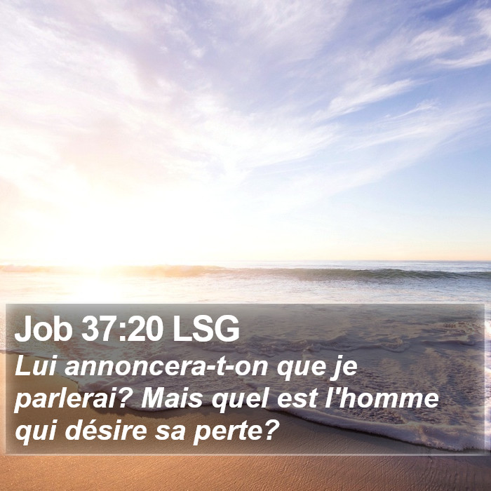 Job 37:20 LSG Bible Study