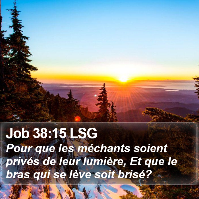 Job 38:15 LSG Bible Study