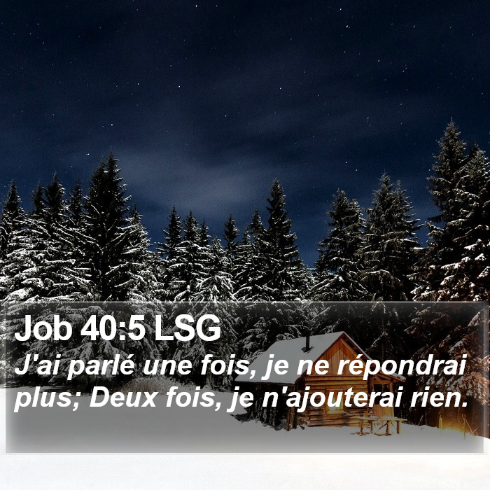 Job 40:5 LSG Bible Study