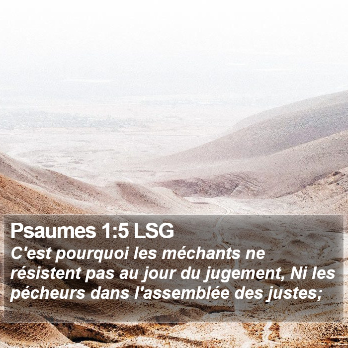 Psaumes 1:5 LSG Bible Study