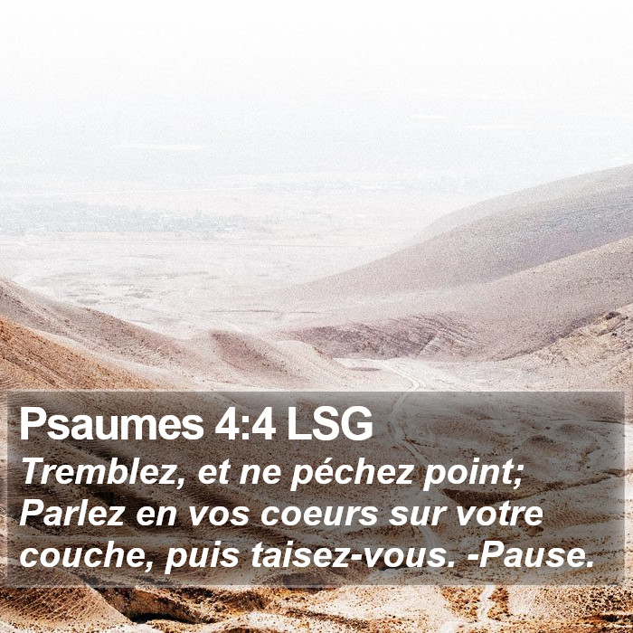 Psaumes 4:4 LSG Bible Study