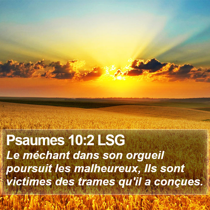 Psaumes 10:2 LSG Bible Study