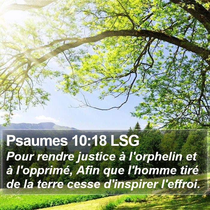 Psaumes 10:18 LSG Bible Study