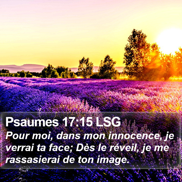 Psaumes 17:15 LSG Bible Study