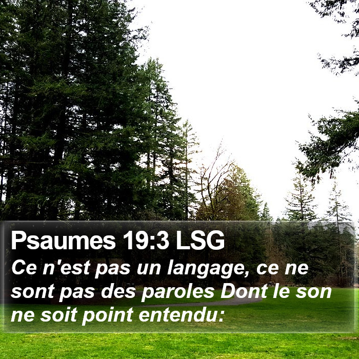 Psaumes 19:3 LSG Bible Study