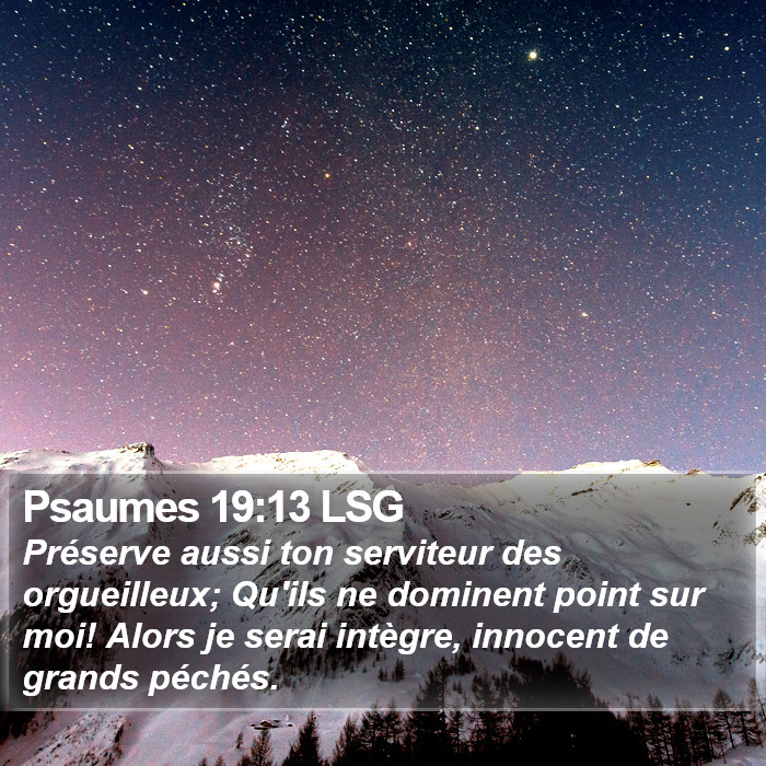 Psaumes 19:13 LSG Bible Study