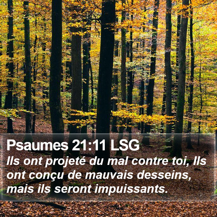 Psaumes 21:11 LSG Bible Study