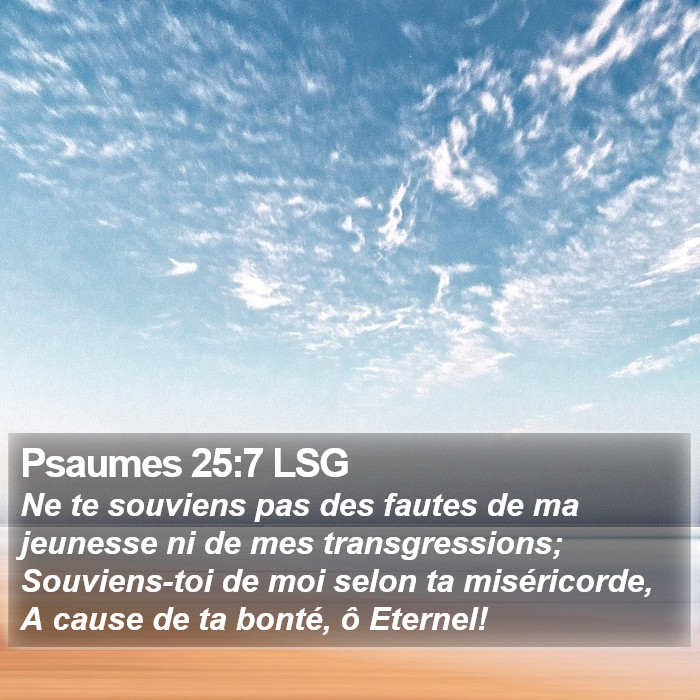 Psaumes 25:7 LSG Bible Study