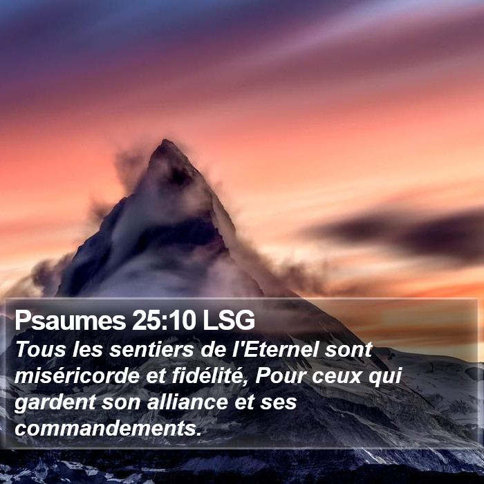 Psaumes 25:10 LSG Bible Study