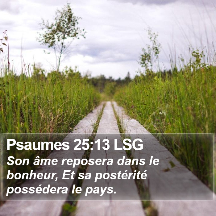 Psaumes 25:13 LSG Bible Study