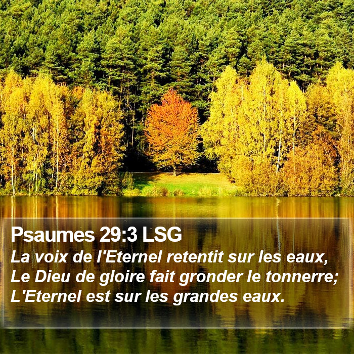 Psaumes 29:3 LSG Bible Study