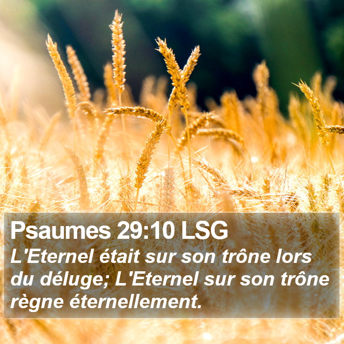 Psaumes 29:10 LSG Bible Study