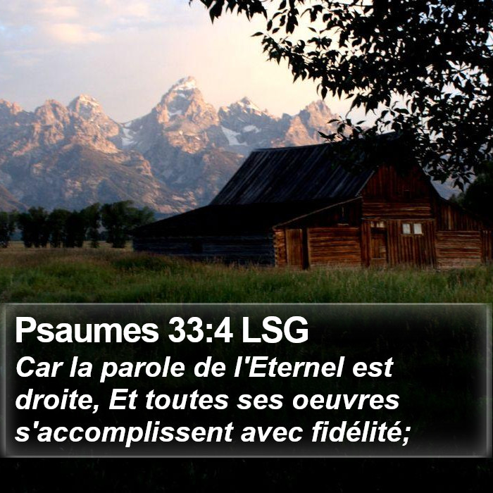 Psaumes 33:4 LSG Bible Study