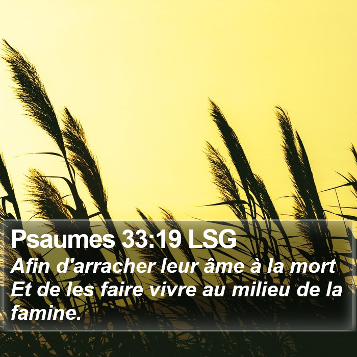Psaumes 33:19 LSG Bible Study