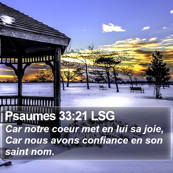Psaumes 33:21 LSG Bible Study