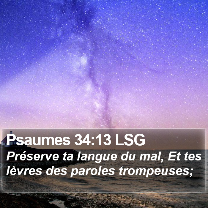 Psaumes 34:13 LSG Bible Study