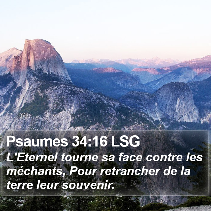 Psaumes 34:16 LSG Bible Study