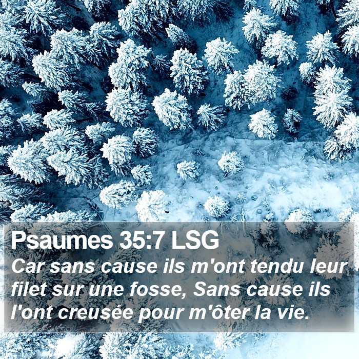 Psaumes 35:7 LSG Bible Study