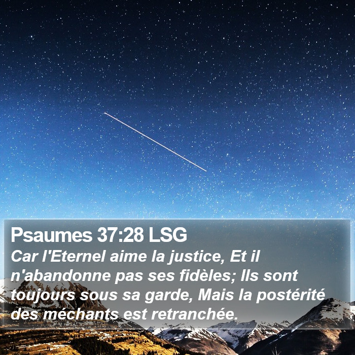 Psaumes 37:28 LSG Bible Study