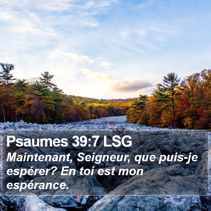 Psaumes 39:7 LSG Bible Study