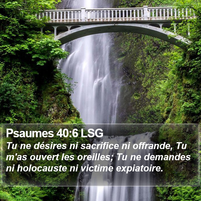 Psaumes 40:6 LSG Bible Study