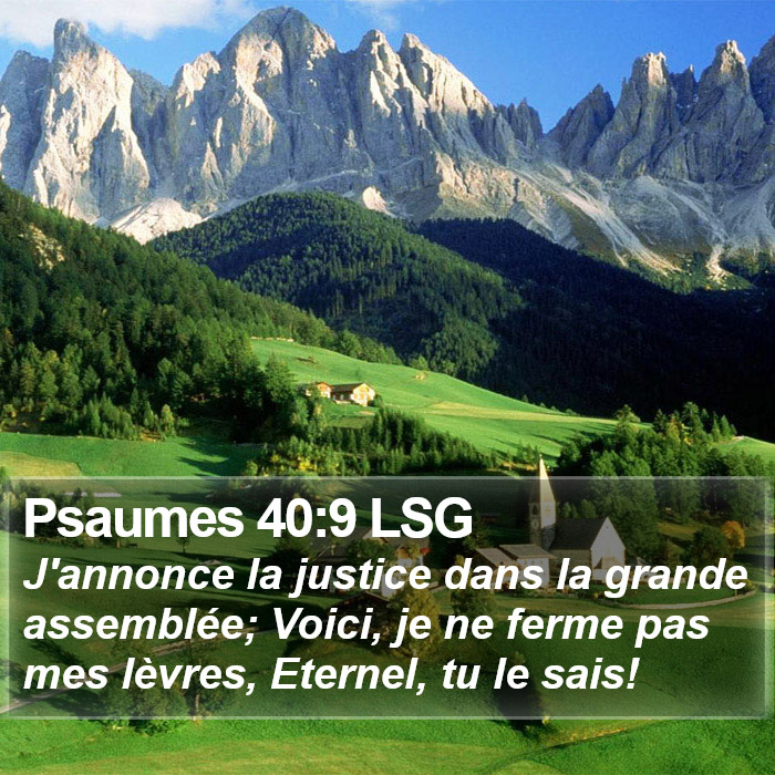 Psaumes 40:9 LSG Bible Study