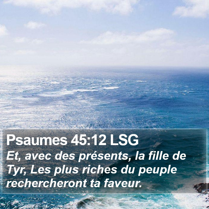 Psaumes 45:12 LSG Bible Study