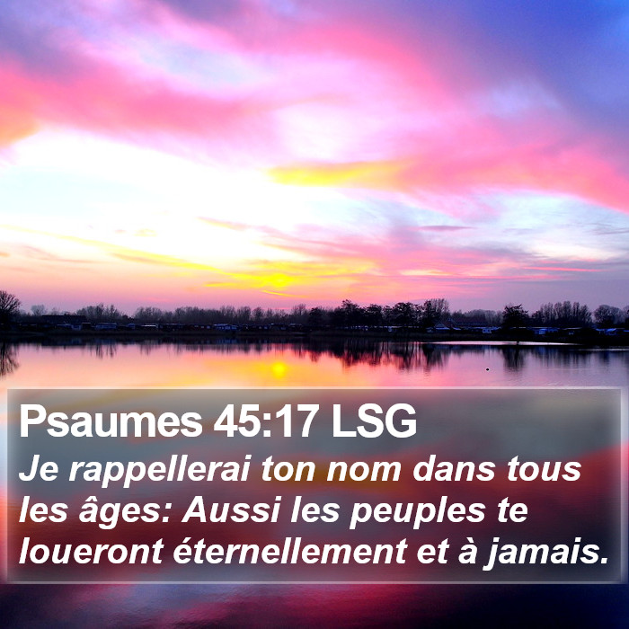 Psaumes 45:17 LSG Bible Study