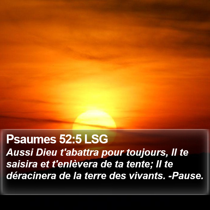 Psaumes 52:5 LSG Bible Study