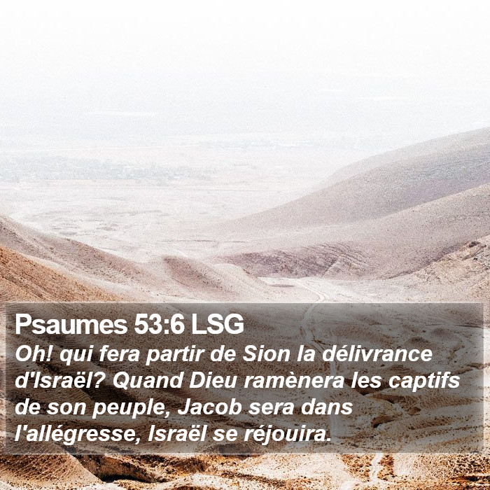 Psaumes 53:6 LSG Bible Study