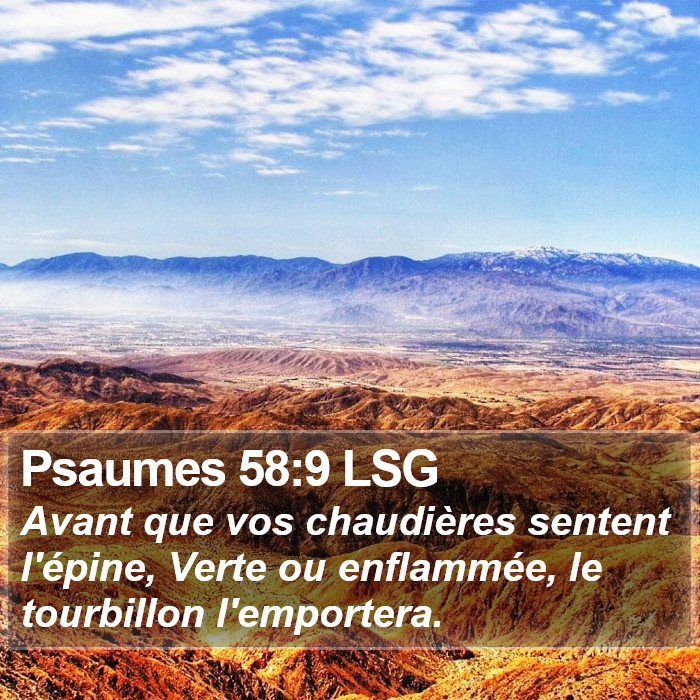 Psaumes 58:9 LSG Bible Study