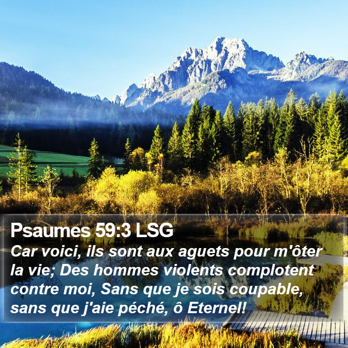 Psaumes 59:3 LSG Bible Study