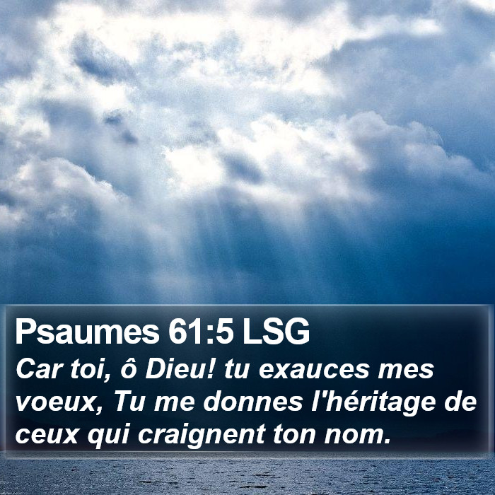 Psaumes 61:5 LSG Bible Study