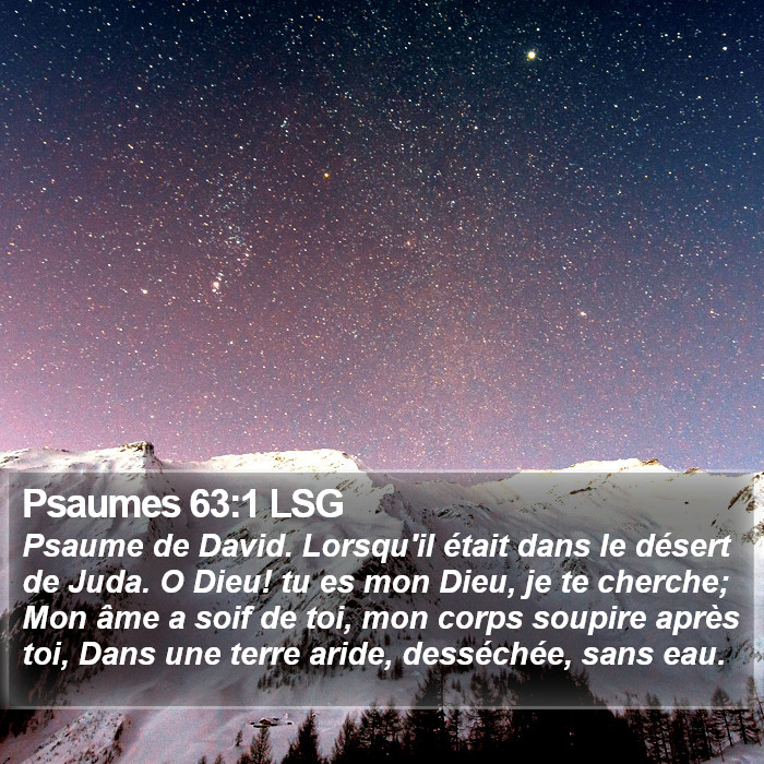 Psaumes 63:1 LSG Bible Study