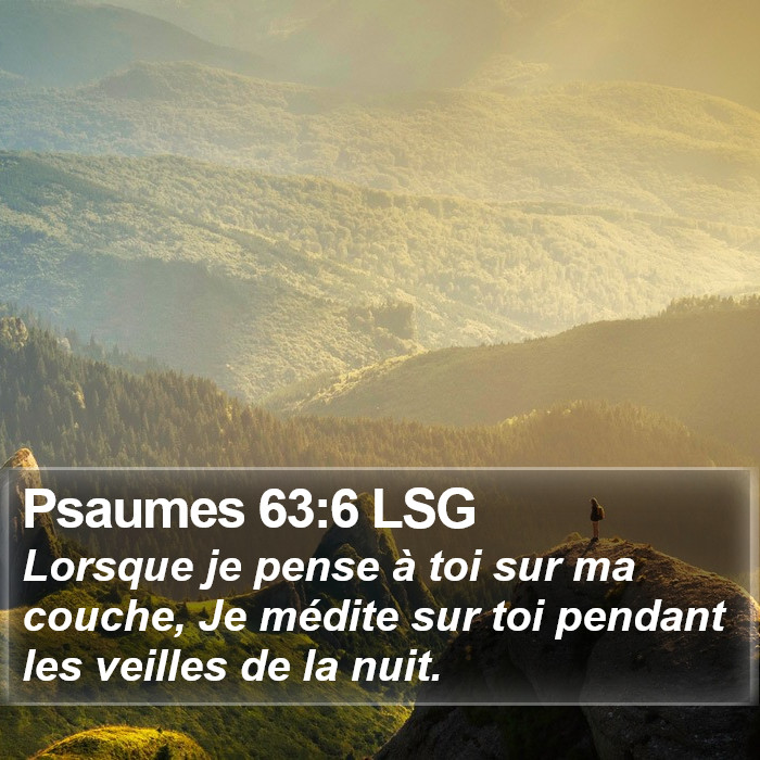 Psaumes 63:6 LSG Bible Study