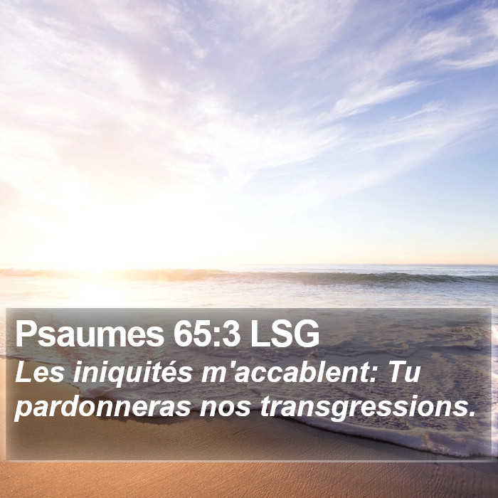 Psaumes 65:3 LSG Bible Study