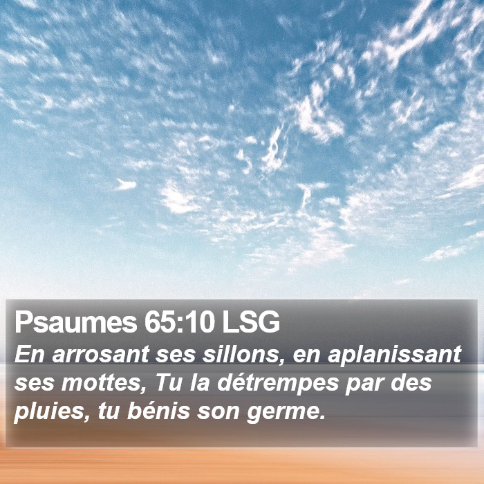 Psaumes 65:10 LSG Bible Study