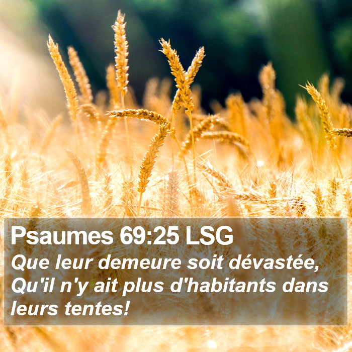 Psaumes 69:25 LSG Bible Study