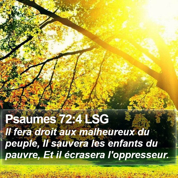 Psaumes 72:4 LSG Bible Study