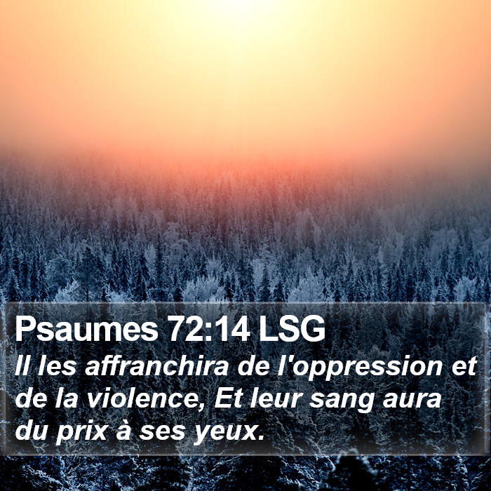 Psaumes 72:14 LSG Bible Study