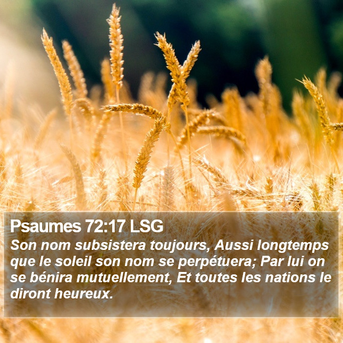 Psaumes 72:17 LSG Bible Study