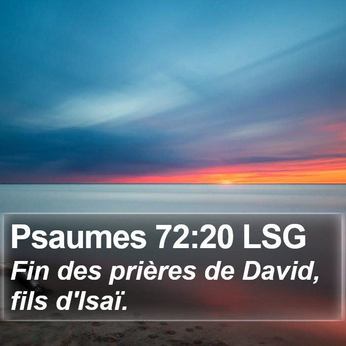 Psaumes 72:20 LSG Bible Study
