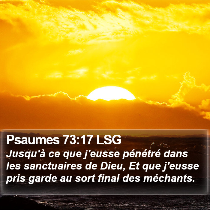 Psaumes 73:17 LSG Bible Study