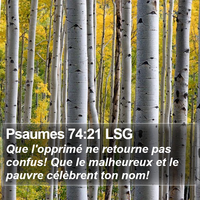 Psaumes 74:21 LSG Bible Study