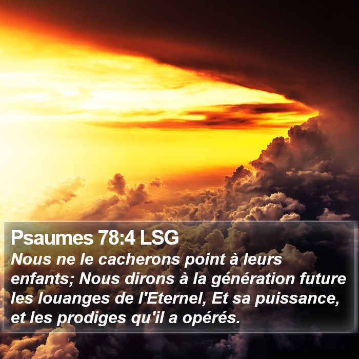 Psaumes 78:4 LSG Bible Study