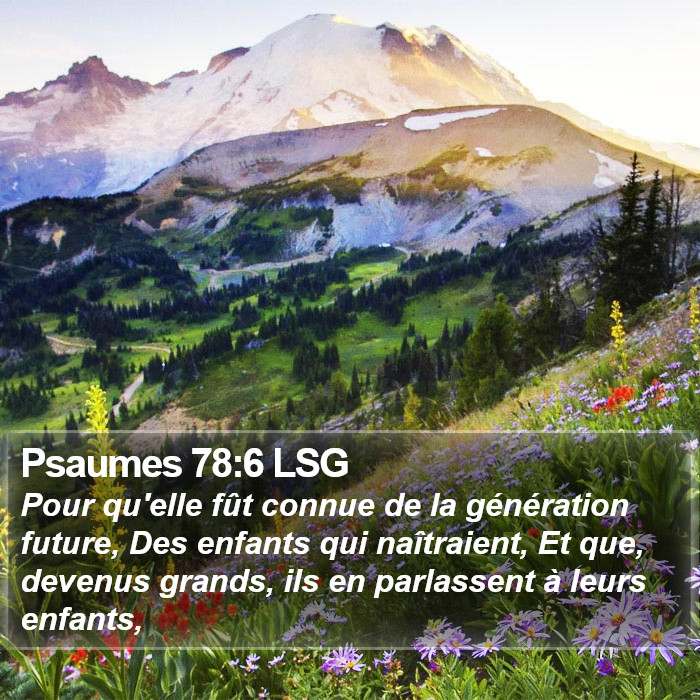 Psaumes 78:6 LSG Bible Study