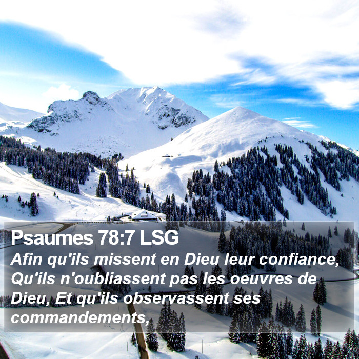 Psaumes 78:7 LSG Bible Study