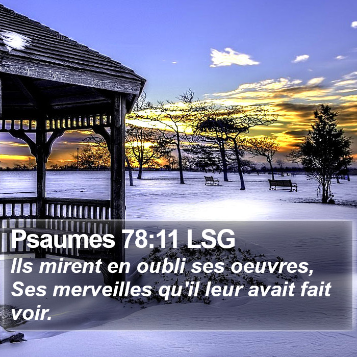 Psaumes 78:11 LSG Bible Study