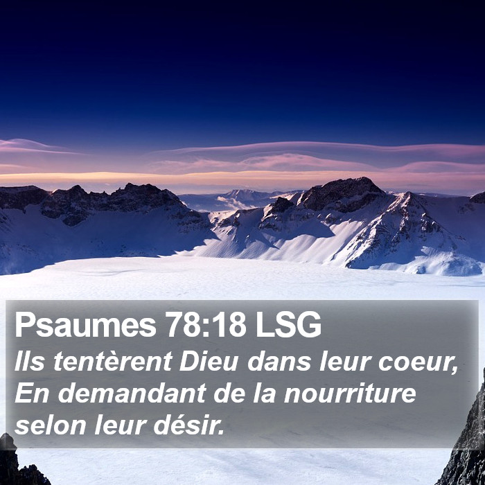 Psaumes 78:18 LSG Bible Study